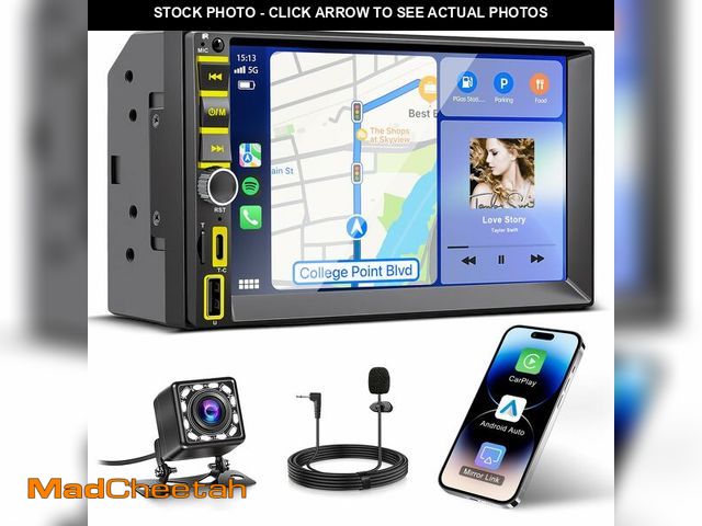 Lot 74-14330556 - 7" Wireless Double Din Car Stereo Carplay Radio Screen for Car Audio Receivers, Car Stereo with Back...