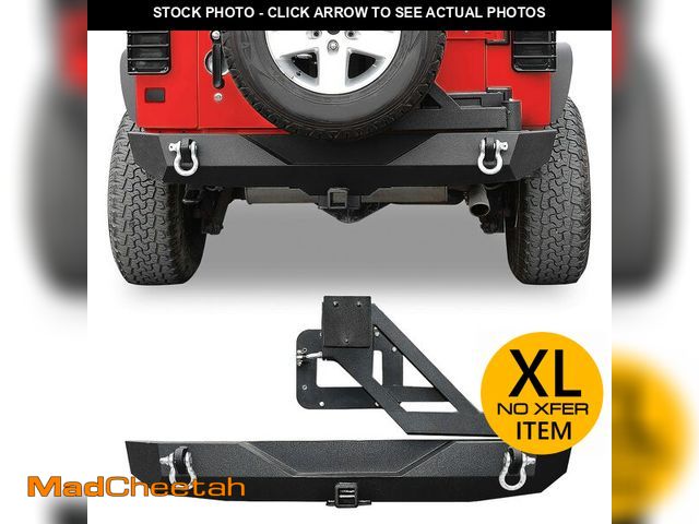 Lot 74-13618833 - LEDKINGDOMUS Rear Bumper with Tire Carrier and 2" Hitch Receiver Compatible with 07-18 Wrangler JK J...