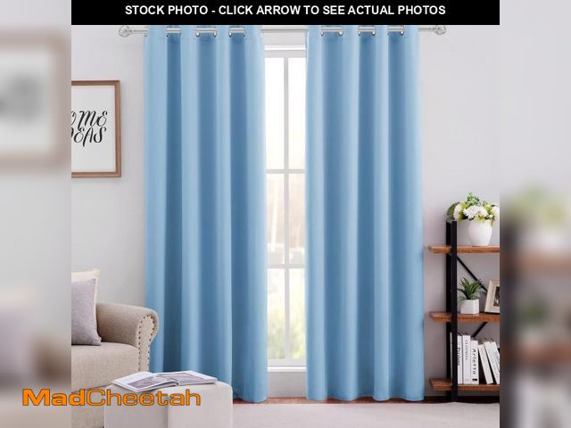 Lot 74-12437238 - HOMEIDEAS Baby Blue Blackout Curtains 52 X 84 Inch Bedroom Curtains 2 Panels Room Darkening Curtains...