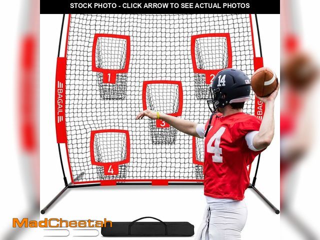 Lot 74-12569069 - BAGAIL Football Throwing Net - 5 Target Pockets, Easy Setup, Heavy-Duty - Portable QB Accuracy Train...