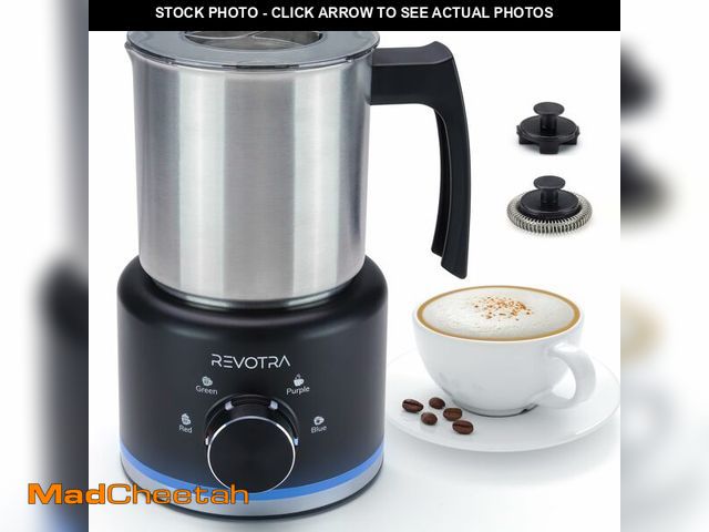 Lot 74-14263762 - 4 in 1 Milk Frother and Steamer, 500ml Electric Foam Maker with Dial Control &amp; LED Indicator, Ho...