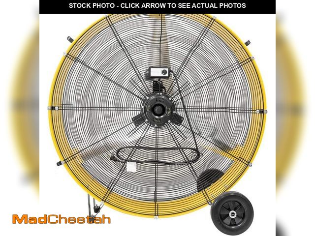Lot 74-12638560 - Edendirect 42 in. 2 Speeds Drum Fan in Yellow with Powerful 4/5 HP Motor, Commercial or Industrial F...