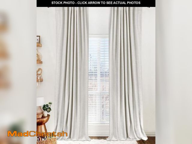 Lot 74-12109990 - 100% Blackout Shield Linen Blackout Curtains for Bedroom 96 Inches Long, Back Tab/Rod Pocket Living ...