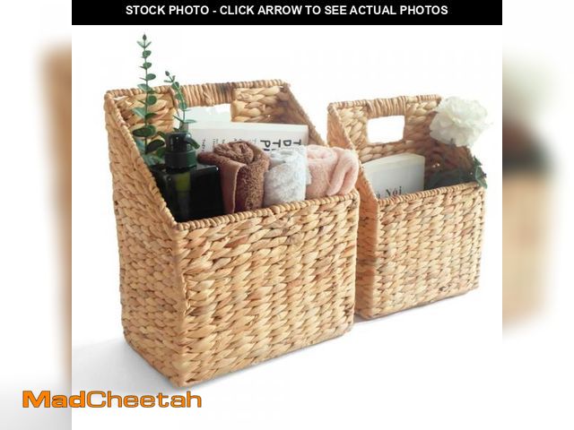 Lot 74-11548060 - CHI AN HOME Set of 2 Wicker Hanging Storage Baskets, Handwoven Wall Baskets for Mail, Files, Books &...