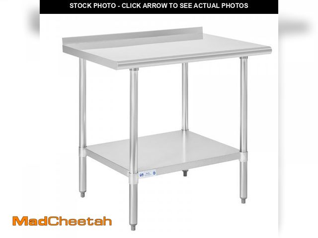 Lot 74-12265689 - Hally Stainless Steel Table for Prep &amp; Work 30 x 36 Inches, NSF Commercial Heavy Duty Table with...