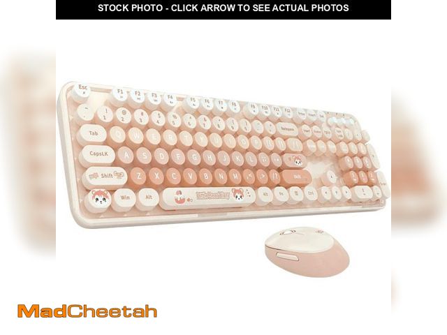 Lot 74-12515834 - Arcwares Wireless Keyboard and Mouse Combo, Sweet Cute Style, 2.4GHz USB Ergonomic Keyboard, Compact...