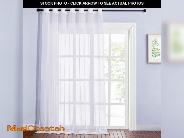 Lot 74-11854789 - NICETOWN Sheer Drape for Large Window - 100" Width by 108" Length Solid Sheer Voile Window Drape Pan...