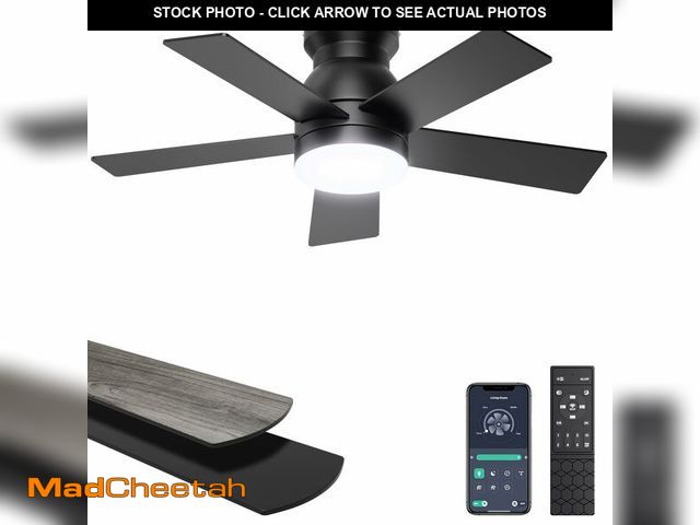 Lot 74-14270729 - Ohniyou Ceiling Fans with Lights, 32 Inch Low Profile Ceiling Fan with Light and Remote/APP Control,...