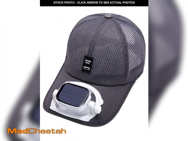 Lot 74-12387042 - Mens Baseball Cap with Solar Fan, Summer UV Protection Wide Brim Sun Hat Mesh Beach Hats, Solar Powe...