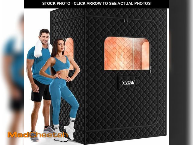 Lot 74-13213619 - X-Vcak 2 Person Sauna, Extra Large Sauna Box, Portable Steam Sauna Tent with 2 Steamers, 2 Folding C...