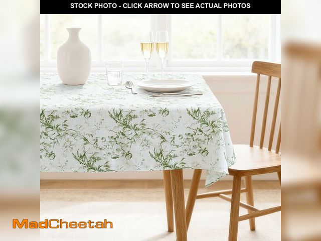 Lot 74-14267871 - H.VERSAILTEX Linen Table Cloths Floral Printed Tablecloth Spill-Proof Waterproof Table Cover for Din...