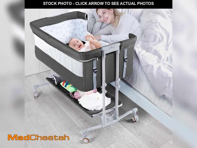 Lot 74-12155144 - Babyeap Baby Bassinet Bedside Sleeper Bassinet For 0-6 months Baby Unisex (Dark Gray) - UNUSED