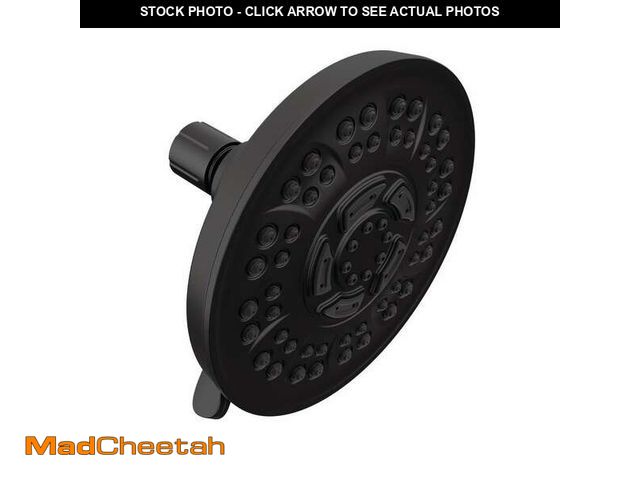 Lot 74-14222673 - Delta 8-Spray Patterns 1.75 GPM 6 in. Wall Mount Fixed Shower Head in Matte Black - UNUSED