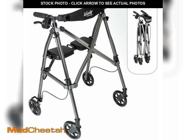 Lot 74-13680259 - Stander Space Saver Rollator, Lightweight Folding Rolling Walker with Seat for Seniors &amp; Adults,...