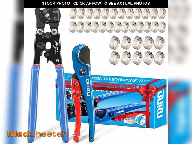 Lot 74-14151332 - OURU 2 IN 1 Ratchet Pex Crimping Tool Cinch and Remove Combo Function Pex Pipe Crimp Tool from 3/8" ...