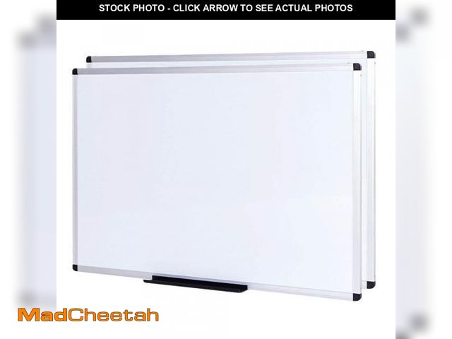 Lot 74-12153559 - *SEE DETAILS* VIZ-PRO Large Magnetic Dry Erase White Board for Wall, 60 X 48 inches, Pack of 2, 5' x...