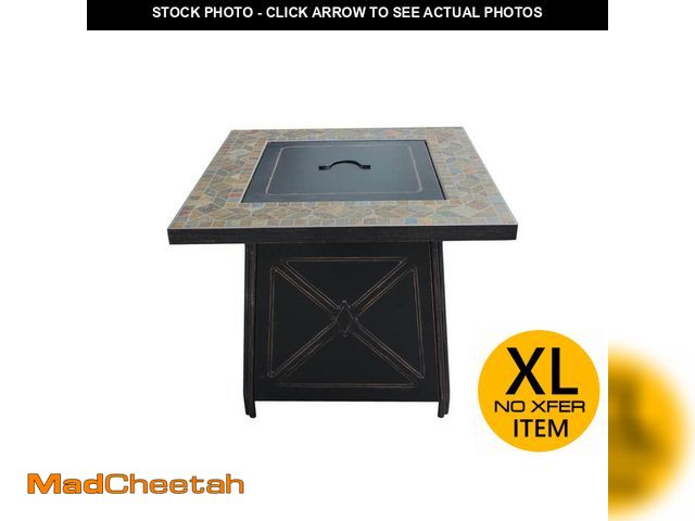 Lot 74-14342761 - Hampton Bay Crossridge 30.00 in. W 50000 BTU coating Steel Propane Outdoor Fire Pit Table with Lava ...