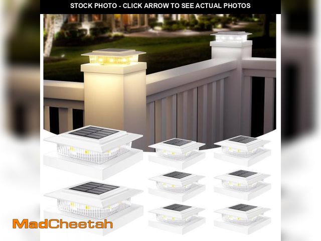Lot 74-12432799 - APONUO Solar Post Cap Lights for 4x4 5x5 Fence Deck Posts,IP64 Waterproof LED Outdoor Fence,Deck,Gar...