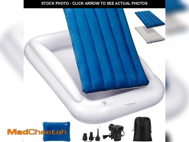 Lot 74-12314658 - USHMA Inflatable Toddler Travel Bed, Portable Toddler Bed | Kids Air Mattress with Sides | Reversibl...
