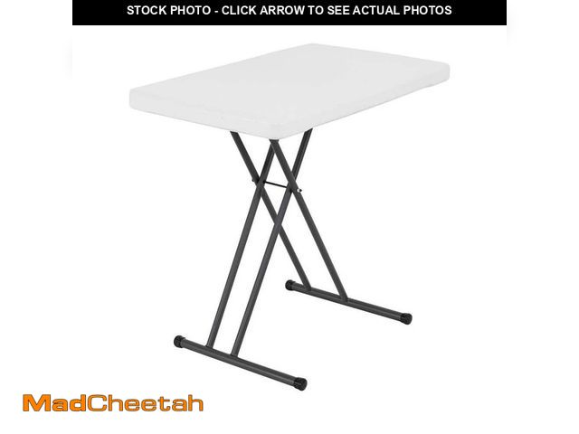 Lot 74-13785834 - Lifetime 30 in. White Plastic Adjustable Height Folding Utility Table - UNUSED