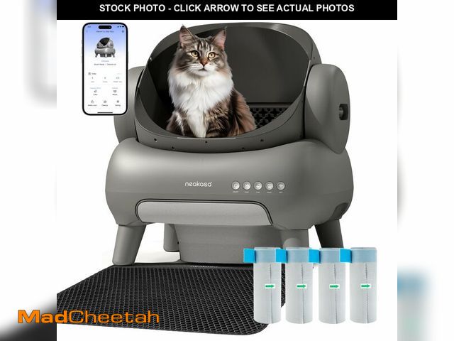 Lot 74-12823544 - Neakasa M1 Plus Bundle Open-Top Self-Cleaning Cat Litter Box with APP Control, Includes 4 Rolls (60p...