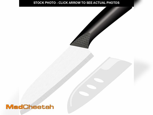 Lot 74-14384781 - Rynal Ceramic Knife - 7 inch Chef's Santoku Knife - Sharp Ceramic Kitchen Knife with Sheath Cover - ...