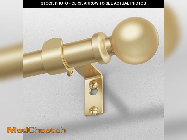 Lot 74-13576532 - Wolistsa Long Gold Curtain Rod, 1 Inch Adjustable Heavy Duty Curtain Rods for Windows 66 to 120 Inch...
