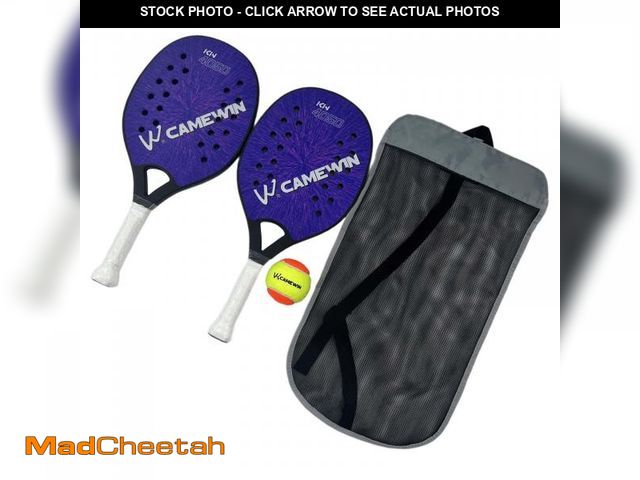Lot 74-12140262 - kesoto 2x Beach Tennis Rackets Beach Tennis Paddles Nonslip Grip Beach Tennis Racquet with Storage B...