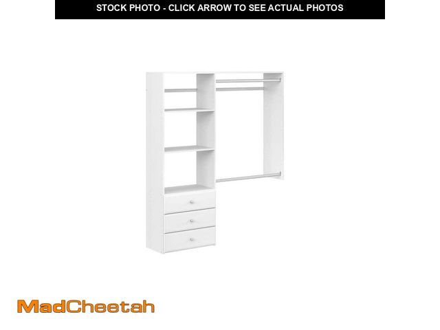 Lot 74-14373891 - Classic 36 in. W . - 60 in. W White Wood Closet Tower System - UNUSED
