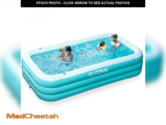 Lot 74-12161229 - *SEE DETAILS* SLOOSH Inflatable Pool for Adults with Seats, 120" x 72" x 22" Full-Sized Blow Up Dura...