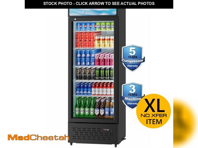 Lot 74-13580073 - Beverage Cooler Commercial Refrigerator 15.2 Cu.Ft. Glass Door Display Refrigerator with LED Light, ...