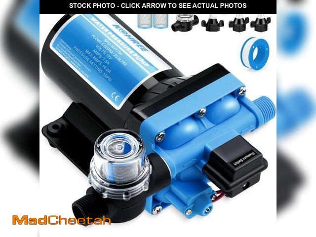 Lot 74-12050293 - Kohree RV Fresh Water Pump 5.5GPM 55PSI 12V DC Diaphragm Water Pump with Pressure Switch for RV, Mar...