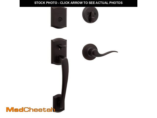 Lot 74-12989200 - Kwikset Prescott Venetian Bronze Single Cylinder Entry Door Handleset with Tustin Handle Featuring S...