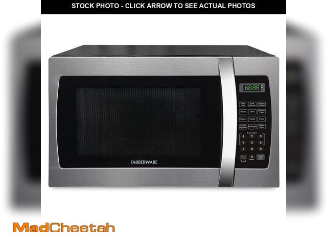 Lot 74-14344611 - Farberware Professional 1.3 cu. Ft. 1000-Watt Countertop Microwave Oven in Stainless Steel - UNUSED