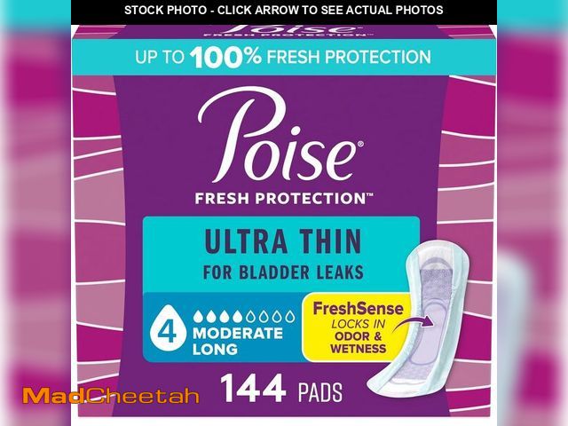 Lot 74-14348977 - Poise Ultra Thin Incontinence Pads &amp; Postpartum Pads for Bladder Leaks, 4 Drop Moderate Absorben...