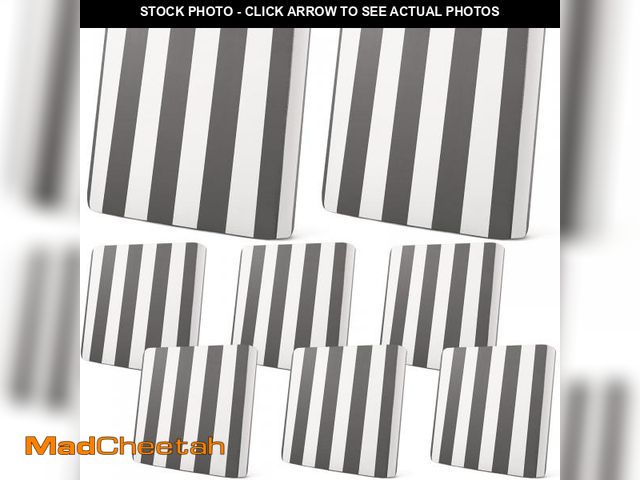 Lot 74-11554262 - Newwiee 8pcs Patio Stretch Cushion Covers Stripe Outdoor Cushion Covers Replacement Patio Furniture ...