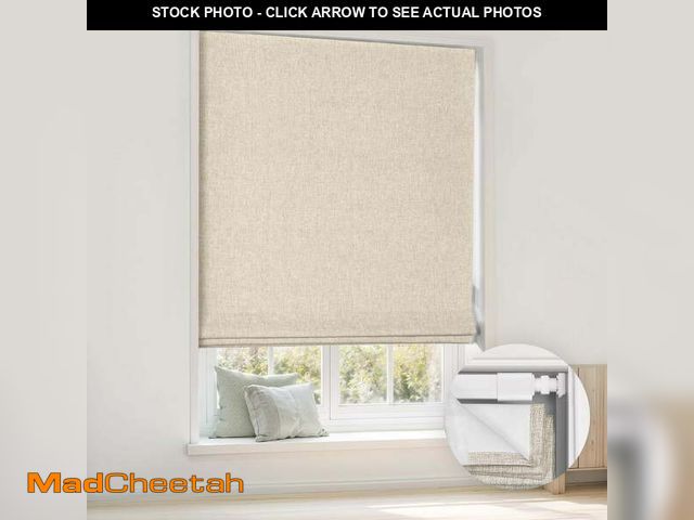 Lot 74-13816305 - LazBlinds No Tools No Drill Cordless Roman Shades for Windows, Blackout Thermal Insulated UV Blockin...