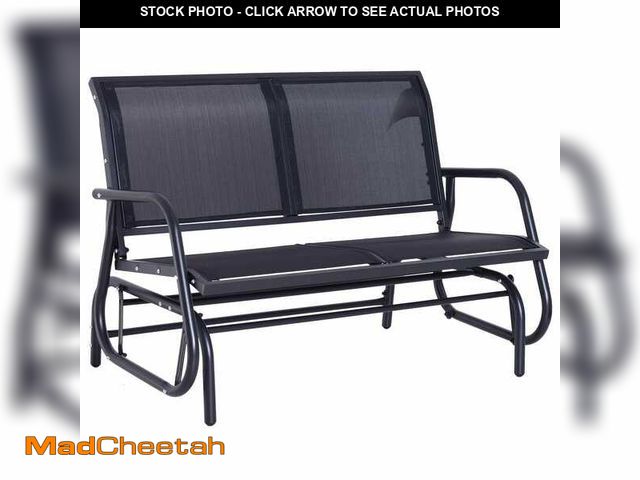 Lot 74-14115458 - Outsunny 31.5 in. 2-Person Black Metal Outdoor Glider - UNUSED