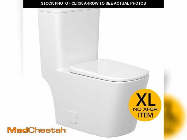 Lot 74-13637073 - Lordear One Piece Toilet Elongated Modern Bathroom Toilet with Soft Close Seat Dual Flush 1.1/1.6 GP...
