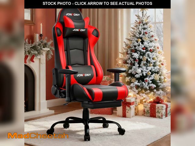 Lot 74-13045864 - JONPONY Big and Tall 500LBS Gaming Chair, Ergonomic Design, Gamer Chair PU Leather with Footrest and...