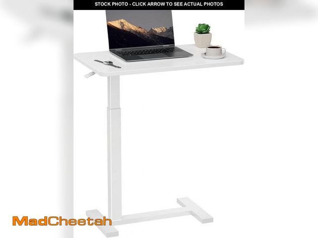 Lot 74-12137250 - Simple Deluxe Overbed Bedside Table with Hidden Casters, Adjustable Pneumatic Mobile Laptop Computer...
