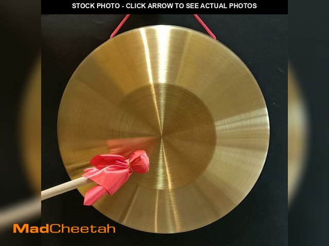 Lot 74-13710443 - RUIMIMI Gong Instrument with 14.2 inch(36cm),Chinese Traditional Percussion Instrument Brass Gong wi...