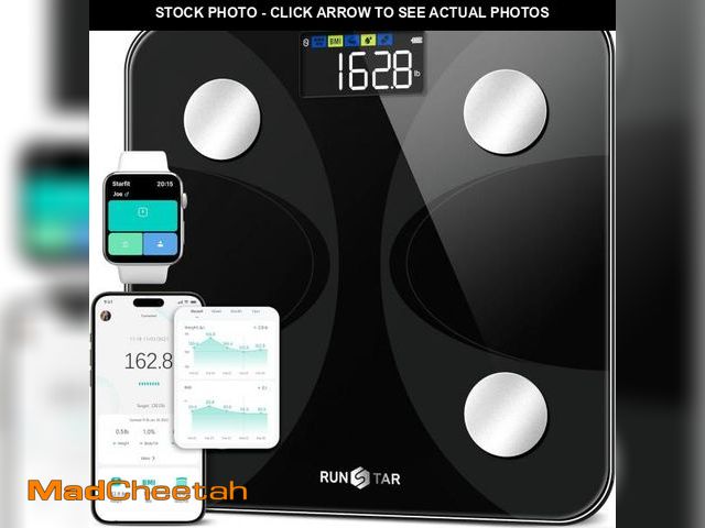 Lot 74-12312586 - Scale for Body Weight and Fat Percentage, RunSTAR Digital Accurate Bathroom Smart Scale with Large D...