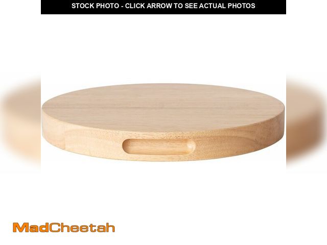 Lot 74-12664136 - Bloomingville Round Rubberwood Cheese and Cutting Board with Handles, Natural - UNUSED