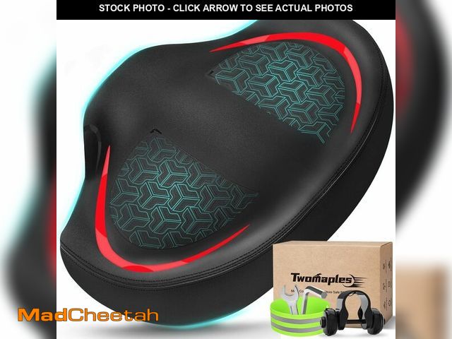 Lot 74-14151037 - Noseless Bike Seat Cushion for Men &amp; Women - Extra Padding &amp; Comfort Wide Bicycle Seat, Over...