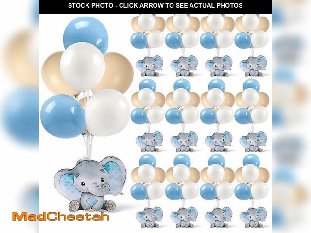 Lot 74-13620821 - 12 Sets Elephant Baby Shower Balloon Stand Kit for Table It's a Boy Baby Shower with Balloon Decorat...