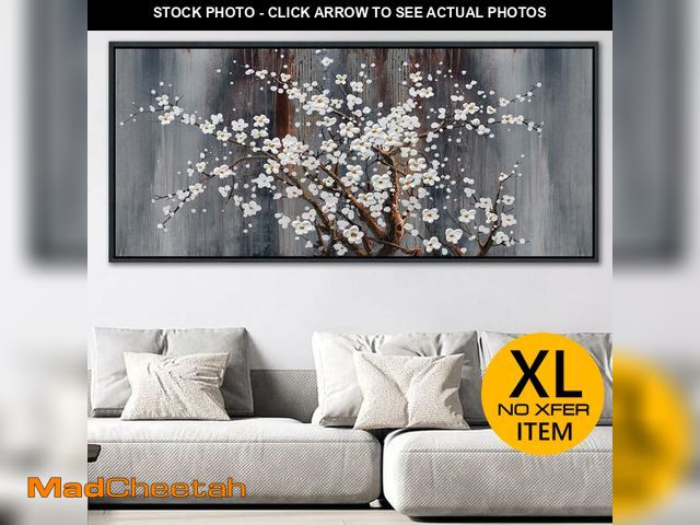 Lot 74-13789693 - Large Plum Blossom Canvas Wall Art Brown Wall Decor Living Room Cherry Blossom Bedroom Pictures Over...