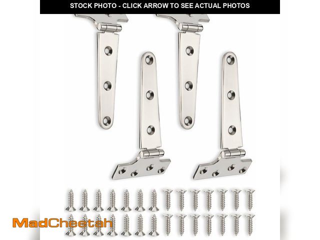 Lot 74-14065660 - Turnirace 316 Stainless Steel 6 in x 3 in T Hinges, Marine Grade Heavy Duty Hinges with Screws for H...