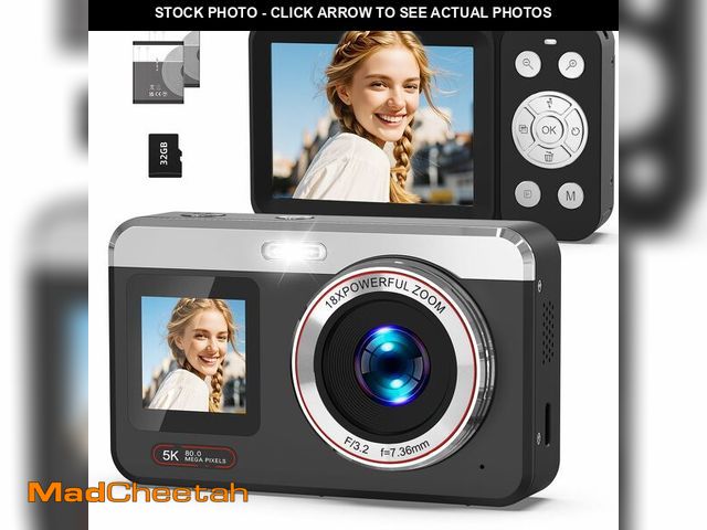 Lot 74-13767036 - Hoorola 5K Digital Camera, 80MP Dual Screen Autofocus Vlogging Camera, 18X Zoom Point and Shoot Came...