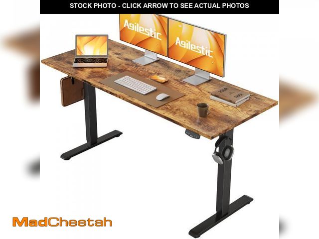 Lot 74-12523299 - Agilestic Electric Standing Desk, 55 x 24 Inches Height Adjustable Desk, Sit Stand up for Work Offic...